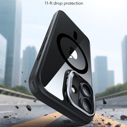 Husa MagSafe pentru Apple iPhone 17, ESR, Classic Hybrid Kickstand, Neagra Transparenta