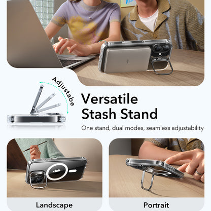 Husa MagSafe pentru Apple iPhone 17, ESR, Classic Hybrid Kickstand, Transparenta