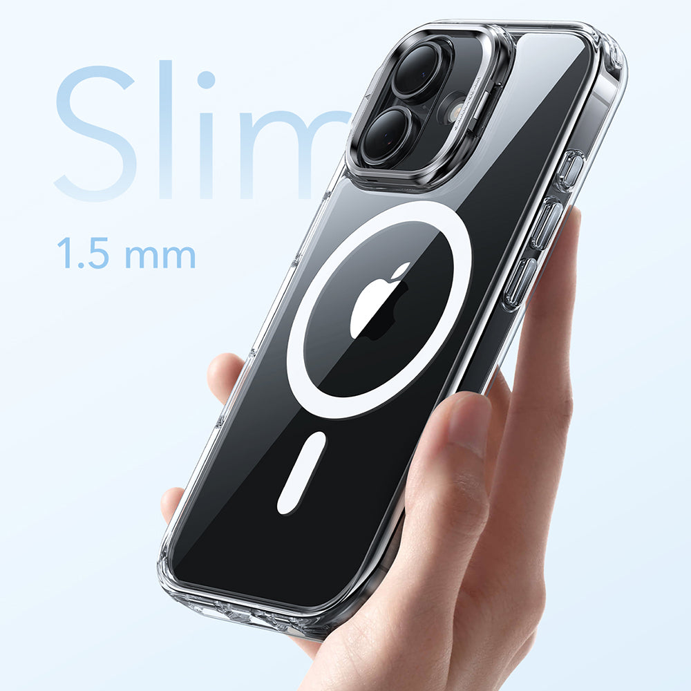 Husa MagSafe pentru Apple iPhone 17, ESR, Classic Hybrid Kickstand, Transparenta