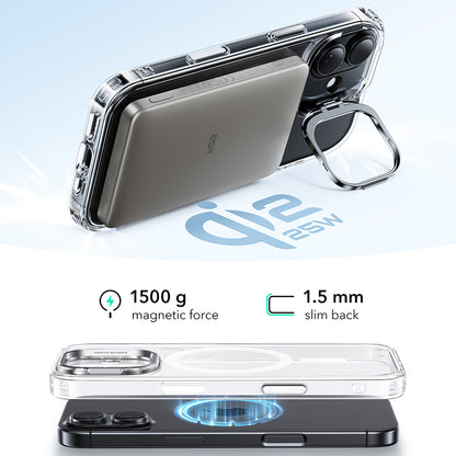 Husa MagSafe pentru Apple iPhone 17, ESR, Classic Hybrid Kickstand, Transparenta