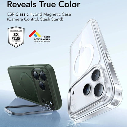 Husa MagSafe pentru Apple iPhone 17, ESR, Classic Hybrid Kickstand, Verde Satinata