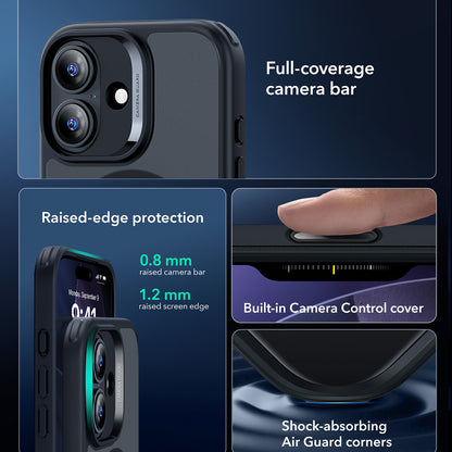 Husa MagSafe pentru Apple iPhone 17, ESR, Classic Hybrid, Neagra Satinata