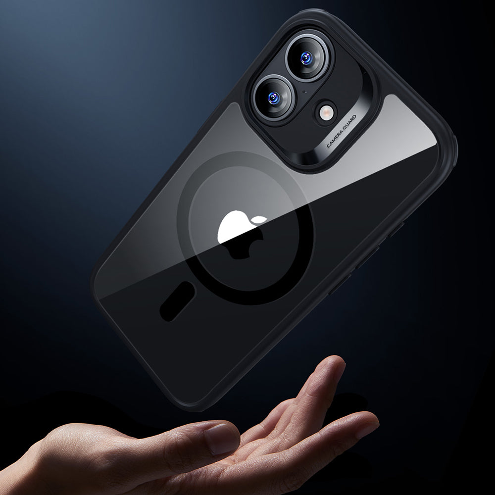 Husa MagSafe pentru Apple iPhone 17, ESR, Classic Hybrid, Neagra Transparenta