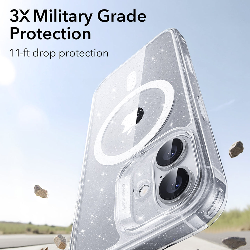 Husa MagSafe pentru Apple iPhone 17, ESR, Classic Hybrid Shimmer, Transparenta