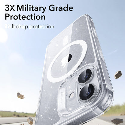 Husa MagSafe pentru Apple iPhone 17, ESR, Classic Hybrid Shimmer, Transparenta