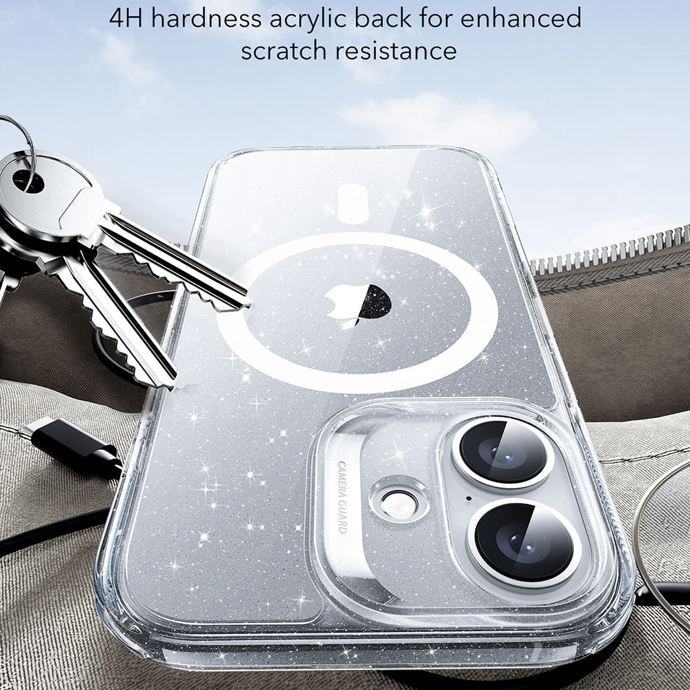 Husa MagSafe pentru Apple iPhone 17, ESR, Classic Hybrid Shimmer, Transparenta