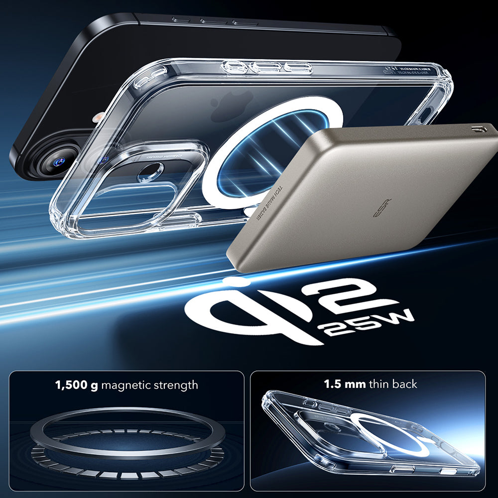 Husa MagSafe pentru Apple iPhone 17, ESR, Classic Hybrid, Transparenta