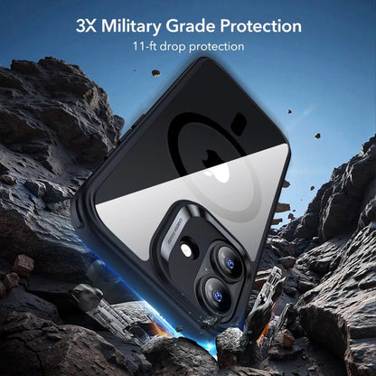 Husa MagSafe pentru Apple iPhone 17, ESR, Classic Hybrid with Screen Protector, Neagra Transparenta