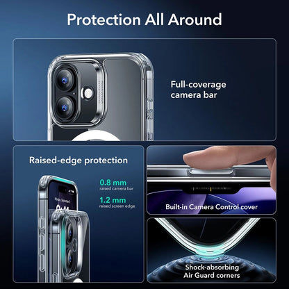 Husa MagSafe pentru Apple iPhone 17, ESR, Classic Hybrid with Screen Protector, Transparenta