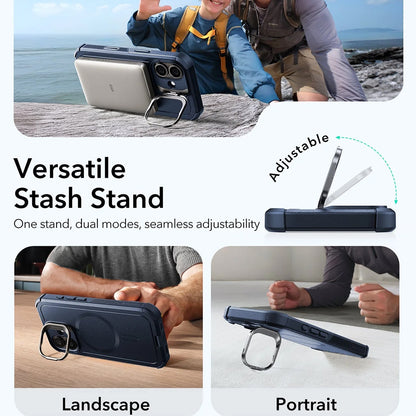 Husa MagSafe pentru Apple iPhone 17, ESR, Cyber Armor Kickstand, Albastra