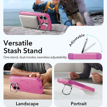 Husa MagSafe pentru Apple iPhone 17, ESR, Cyber Armor Kickstand, Roz
