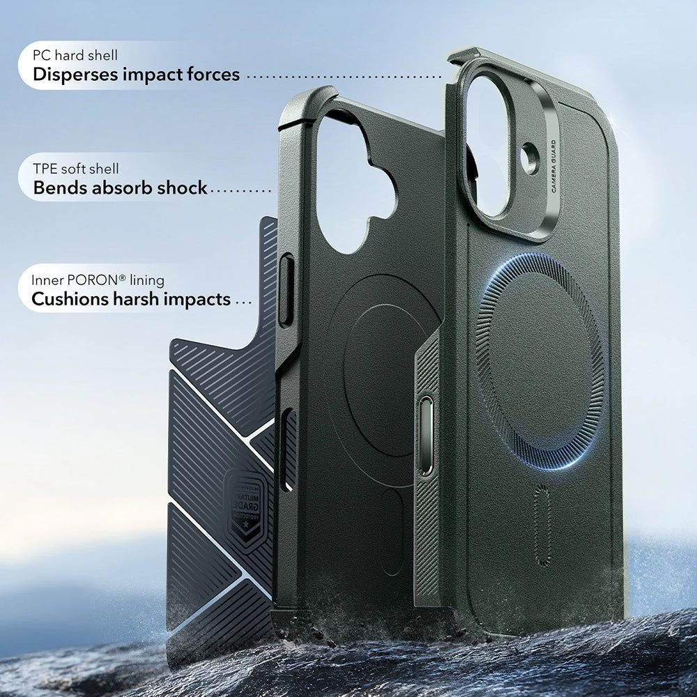 Husa MagSafe pentru Apple iPhone 17, ESR, Cyber, Verde