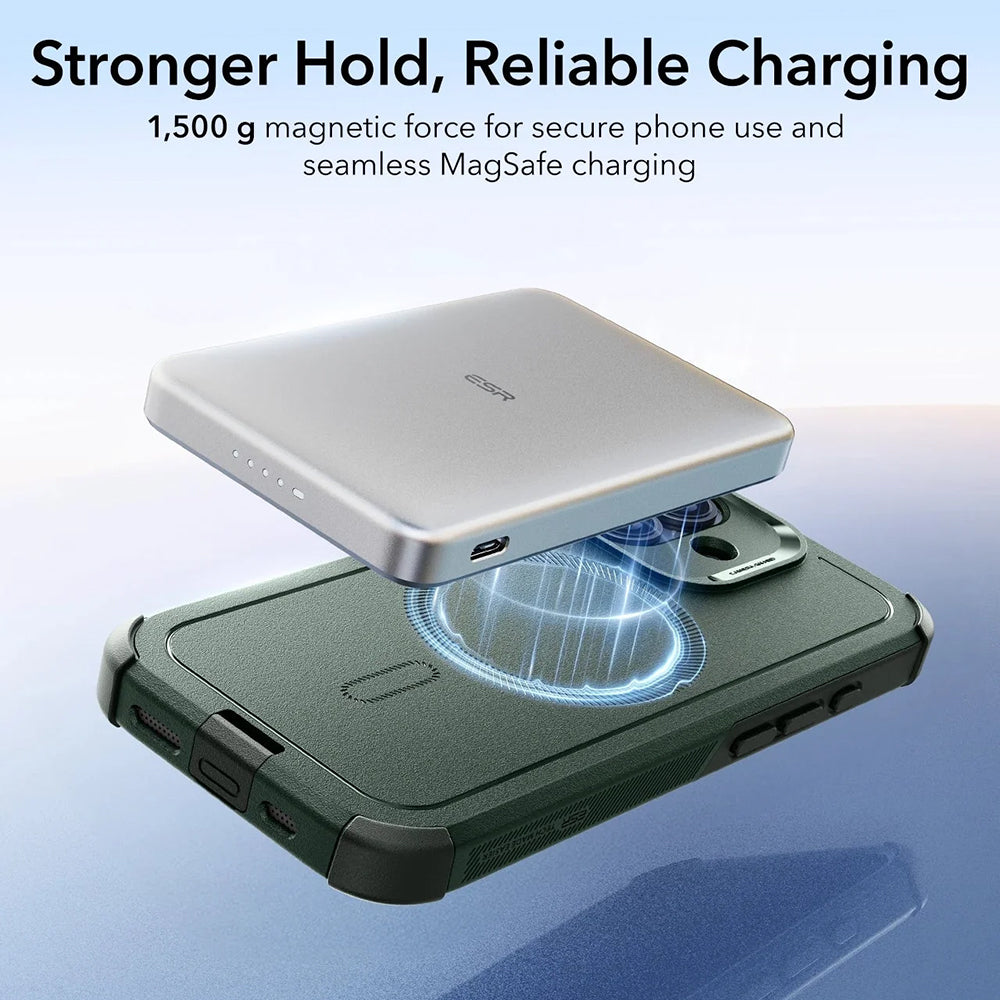 Husa MagSafe pentru Apple iPhone 17, ESR, Cyber, Verde