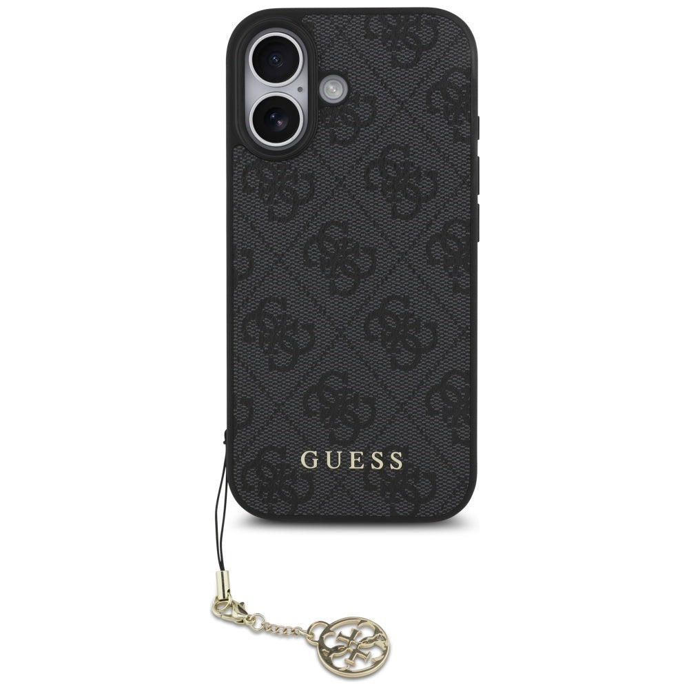 Husa MagSafe pentru Apple iPhone 17, Guess, 4G Charm Cradle, Neagra