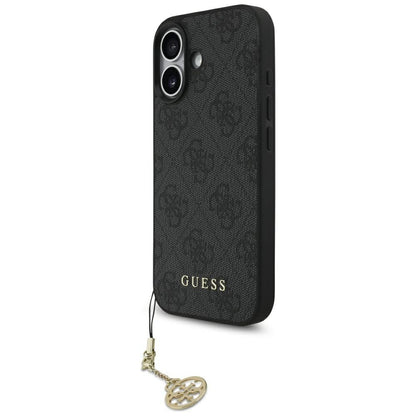 Husa MagSafe pentru Apple iPhone 17, Guess, 4G Charm Cradle, Neagra