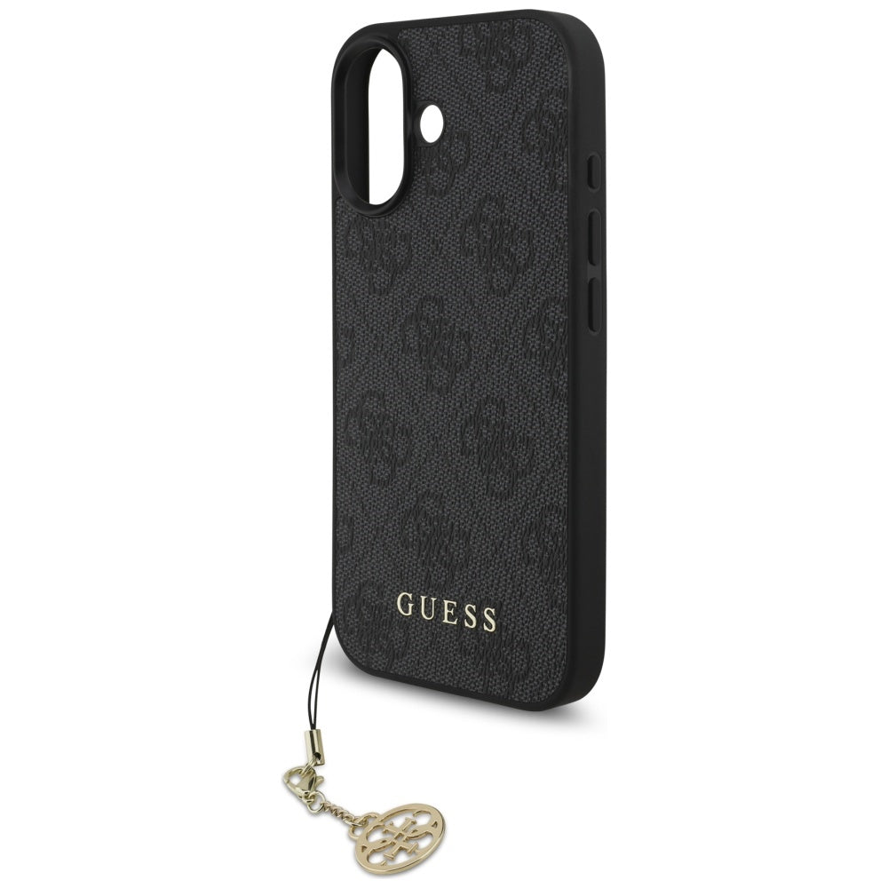 Husa MagSafe pentru Apple iPhone 17, Guess, 4G Charm Cradle, Neagra