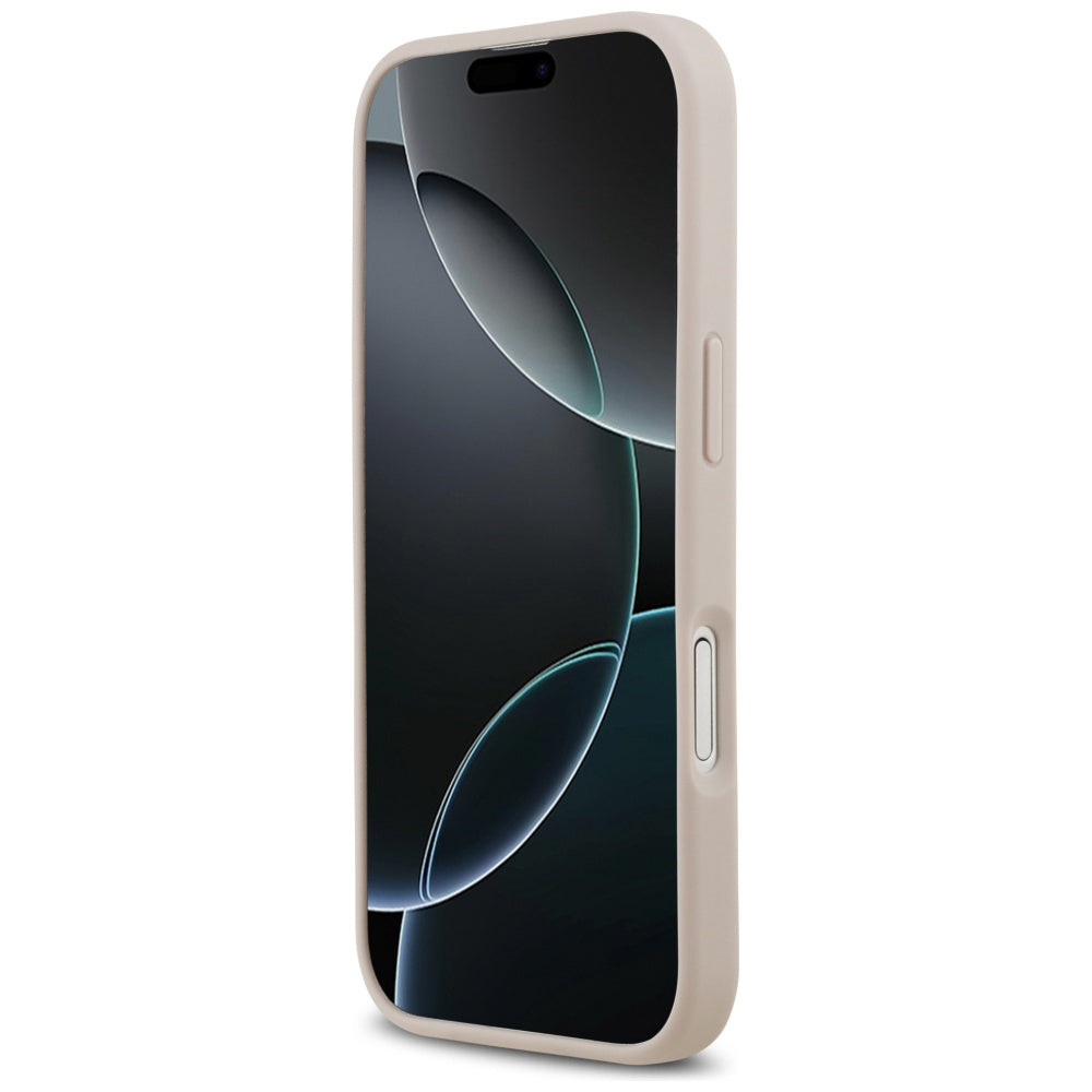 Husa MagSafe pentru Apple iPhone 17, Guess, 4G Circle Classic Logo, Roz