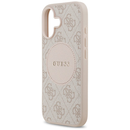 Husa MagSafe pentru Apple iPhone 17, Guess, 4G Circle Classic Logo, Roz
