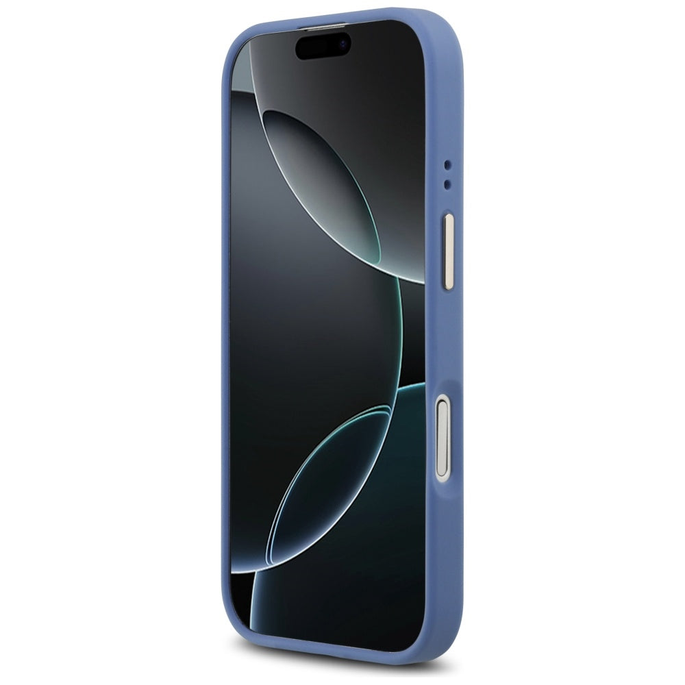 Husa MagSafe pentru Apple iPhone 17, Guess, 4G Classic, Albastra