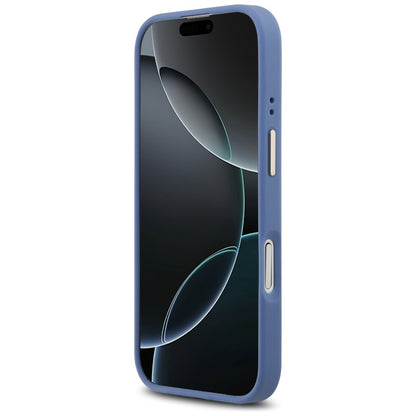 Husa MagSafe pentru Apple iPhone 17, Guess, 4G Classic, Albastra