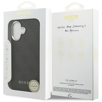 Husa MagSafe pentru Apple iPhone 17, Guess, 4G Classic Logo, Neagra