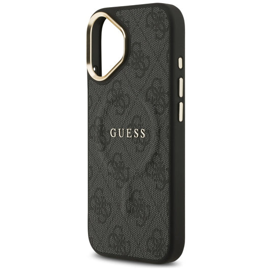 Husa MagSafe pentru Apple iPhone 17, Guess, 4G Classic, Neagra