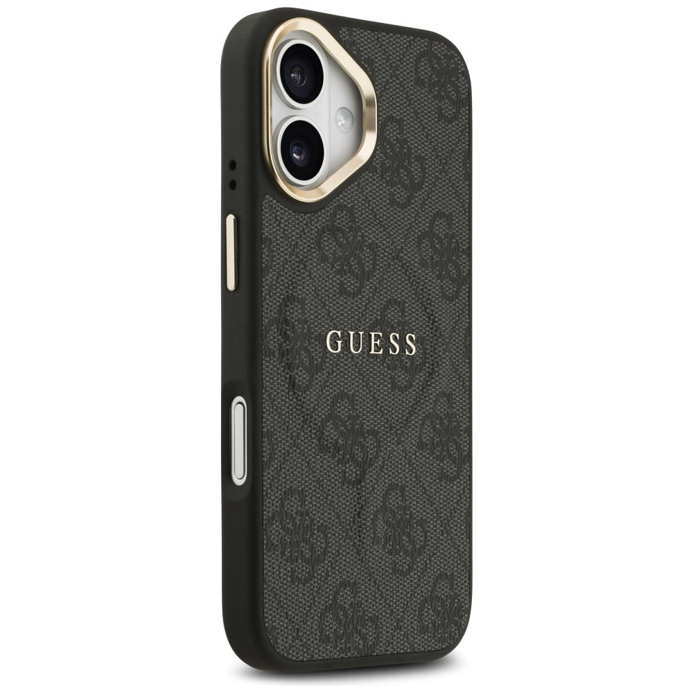 Husa MagSafe pentru Apple iPhone 17, Guess, 4G Classic, Neagra