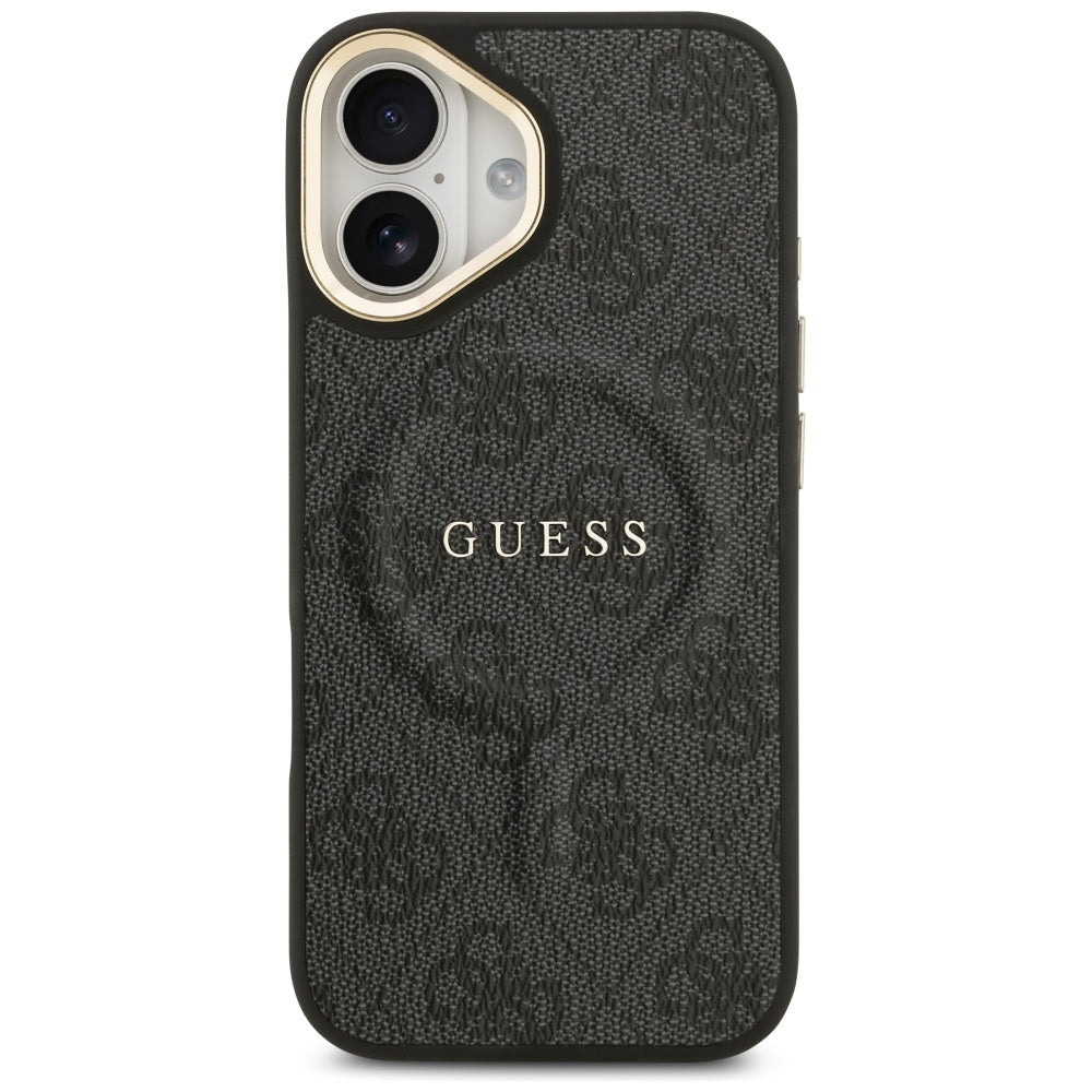 Husa MagSafe pentru Apple iPhone 17, Guess, 4G Classic, Neagra