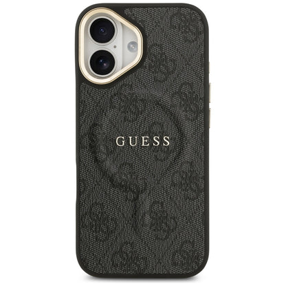 Husa MagSafe pentru Apple iPhone 17, Guess, 4G Classic, Neagra