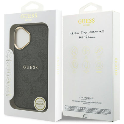 Husa MagSafe pentru Apple iPhone 17, Guess, 4G Classic, Neagra