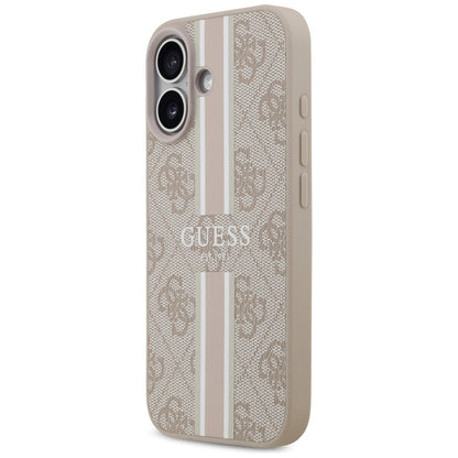 Husa MagSafe pentru Apple iPhone 17, Guess, 4G Printed Stripes, Roz