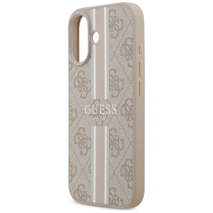 Husa MagSafe pentru Apple iPhone 17, Guess, 4G Printed Stripes, Roz