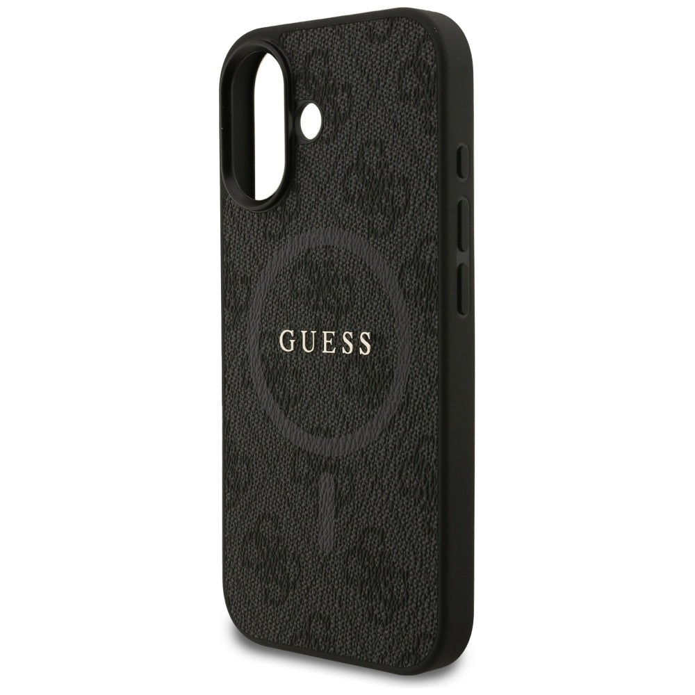 Husa MagSafe pentru Apple iPhone 17, Guess, 4G Ring Classic Logo, Neagra