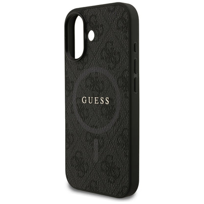 Husa MagSafe pentru Apple iPhone 17, Guess, 4G Ring Classic Logo, Neagra