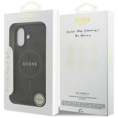 Husa MagSafe pentru Apple iPhone 17, Guess, 4G Ring Classic Logo, Neagra