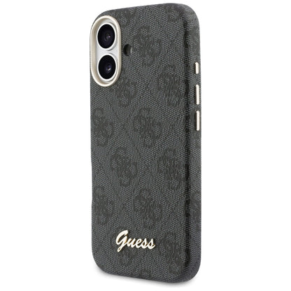Husa MagSafe pentru Apple iPhone 17, Guess, 4G Script Logo, Neagra