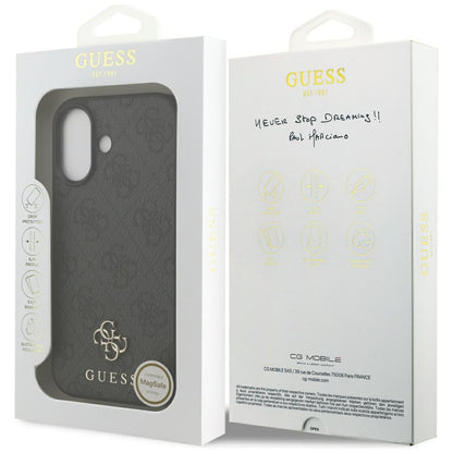 Husa MagSafe pentru Apple iPhone 17, Guess, 4G Small and Classic Logo, Neagra
