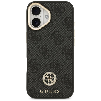 Husa MagSafe pentru Apple iPhone 17, Guess, 4G Strass Logo, Neagra