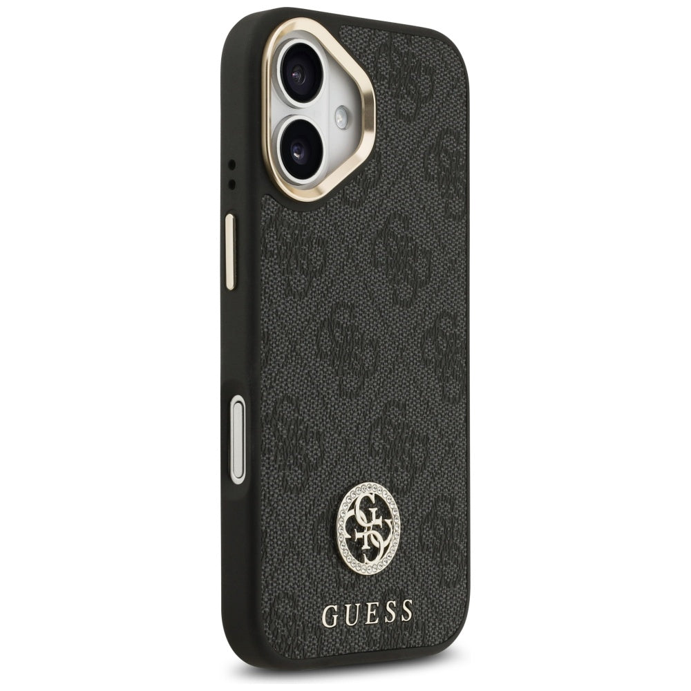 Husa MagSafe pentru Apple iPhone 17, Guess, 4G Strass Logo, Neagra