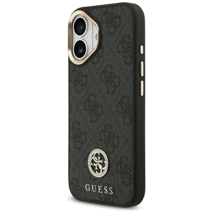 Husa MagSafe pentru Apple iPhone 17, Guess, 4G Strass Logo, Neagra