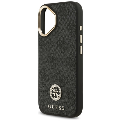 Husa MagSafe pentru Apple iPhone 17, Guess, 4G Strass Logo, Neagra