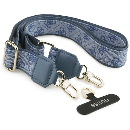Husa MagSafe pentru Apple iPhone 17, Guess, 4G Strass Logo with Big Strap, Albastra