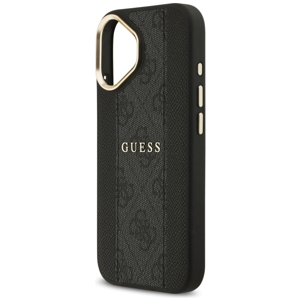 Husa MagSafe pentru Apple iPhone 17, Guess, 4G Stripe, Neagra