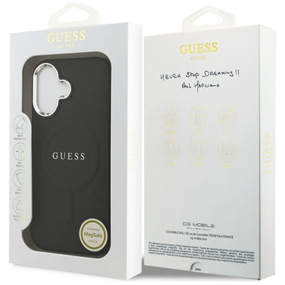 Husa MagSafe pentru Apple iPhone 17, Guess, Classic Logo, Neagra