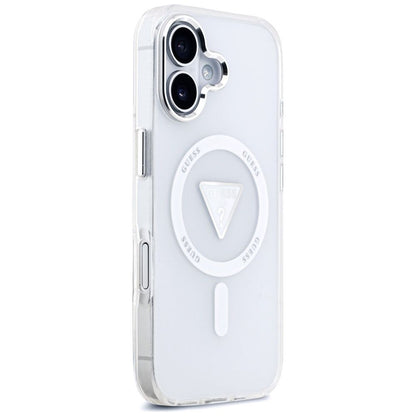 Husa MagSafe pentru Apple iPhone 17, Guess, IML Gradient Triangle Logo, Transparenta