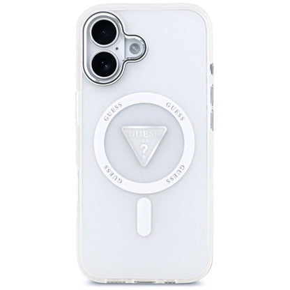 Husa MagSafe pentru Apple iPhone 17, Guess, IML Gradient Triangle Logo, Transparenta