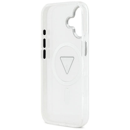 Husa MagSafe pentru Apple iPhone 17, Guess, IML Gradient Triangle Logo, Transparenta