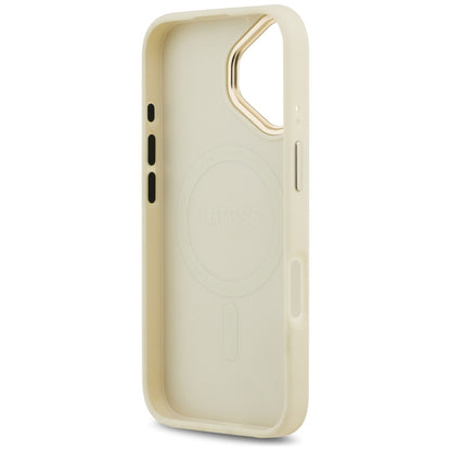 Husa MagSafe pentru Apple iPhone 17, Guess, Peony Hot Stamp, Bej