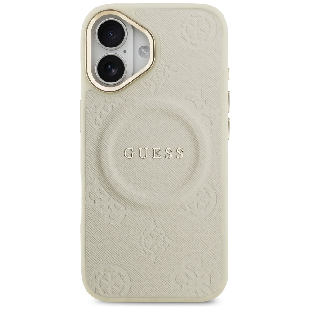Husa MagSafe pentru Apple iPhone 17, Guess, Peony Hot Stamp, Bej