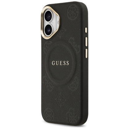 Husa MagSafe pentru Apple iPhone 17, Guess, Peony Hot Stamp, Neagra